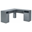 Techni Mobili Engineered Wood L-Shaped Computer Desk with Storage in Gray