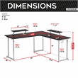 Techni Sport Warrior Engineered Wood L-Shaped Gaming Desk in Black