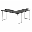 Techni Sport Warrior Engineered Wood L-Shaped Gaming Desk in Black
