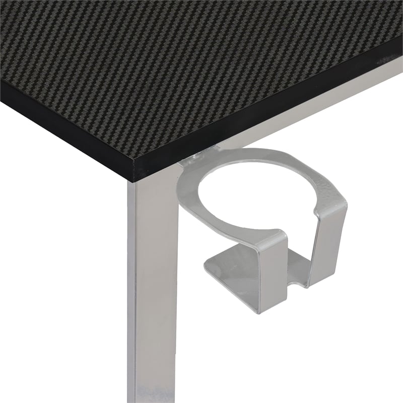 Techni Sport Warrior Engineered Wood L-Shaped Gaming Desk in Black