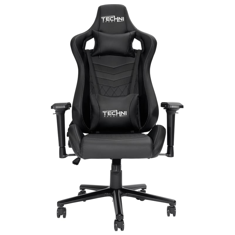 Techni Sport TS-83 Ergonomic High-Back Fabric Racer Style PC Gaming Chair- Black