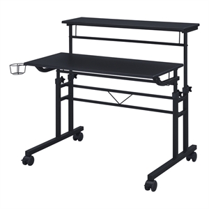 Techni Mobili Engineered Wood Adjustable Desktop/Shelves Writing Desk - Black
