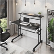 Techni Mobili Engineered Wood Adjustable Desktop/Shelves Writing Desk - Black