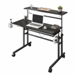 Techni Mobili Engineered Wood Adjustable Desktop/Shelves Writing Desk - Black