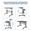 Techni Mobili Engineered Wood Adjustable Desktop/Shelves Writing Desk - Black
