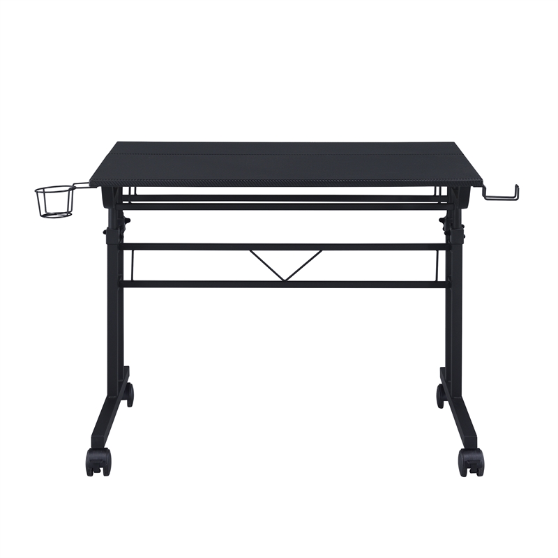 Techni Mobili Engineered Wood Adjustable Desktop/Shelves Writing Desk - Black