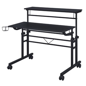 Techni Mobili Engineered Wood Adjustable Desktop/Shelves Writing Desk - Black