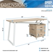 Techni Mobili Modern Engineered Wood L-Shaped Computer Desk with Shelves in Gray