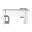 Techni Mobili Modern Engineered Wood L-Shaped Computer Desk with Shelves in Gray