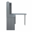 Techni Mobili Modern Engineered Wood L-Shaped Computer Desk with Hutch in Gray