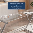 Techni Mobili Modern Reversible L Shaped Clear Glass Top Computer Desk