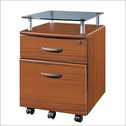   MOBILI Seguro Mobile 2 Drawer Wood File Pedestal Honey Filing Cabinet