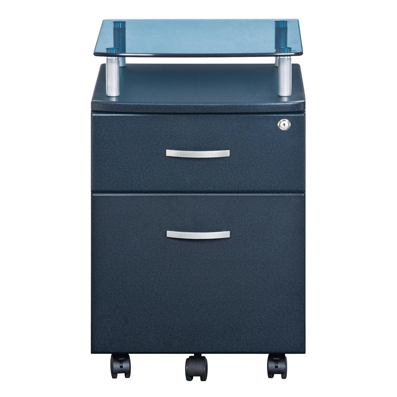 Techni Mobili Seguro 2 Drawer Wood Mobile Filing Cabinet in Graphite