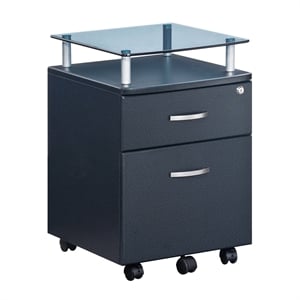 Techni Mobili Seguro 2 Drawer Wood Mobile Filing Cabinet in Graphite
