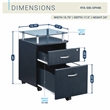 Techni Mobili Seguro 2 Drawer Wood Mobile Filing Cabinet in Graphite