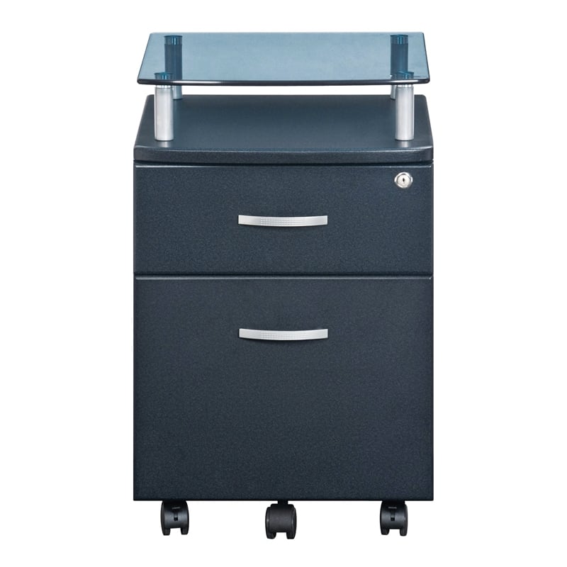 Techni Mobili Seguro 2 Drawer Wood Mobile Filing Cabinet in Graphite