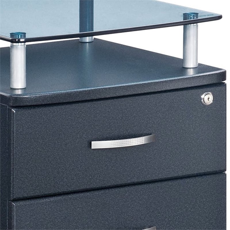 Techni Mobili Seguro 2 Drawer Wood Mobile Filing Cabinet in Graphite