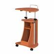 Techni Mobili Cadmus Sit-to-Stand Rolling Laptop Cart with Storage in Wood Grain