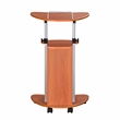 Techni Mobili Cadmus Sit-to-Stand Rolling Laptop Cart with Storage in Wood Grain