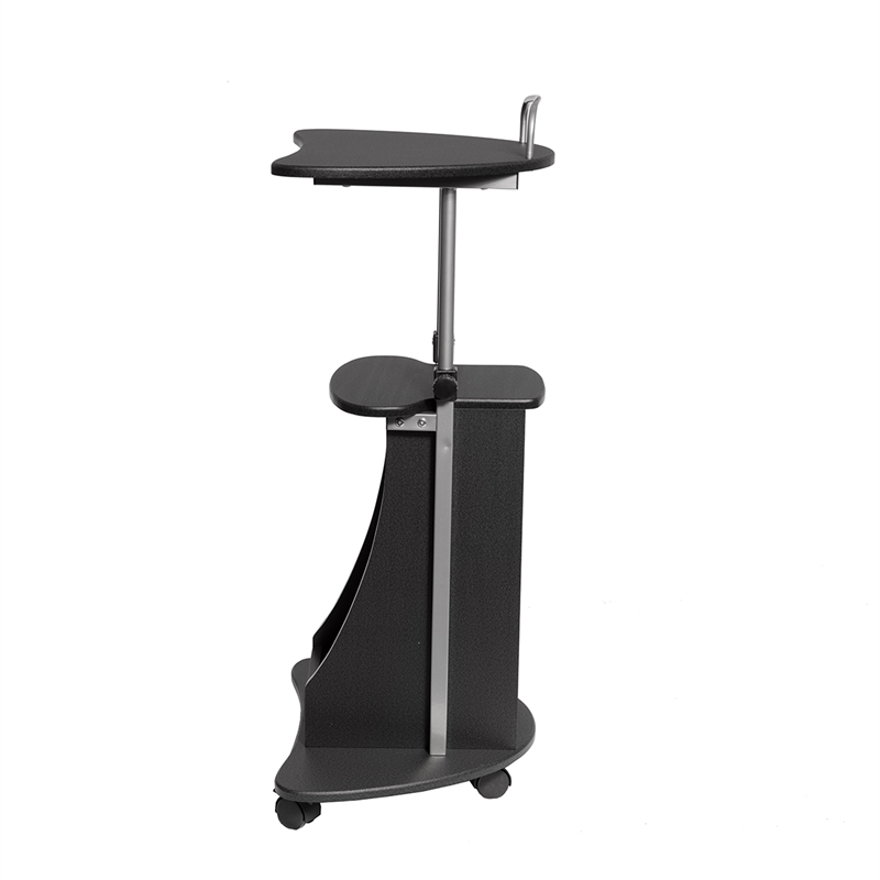 Techni Mobili Cadmus Sit-to-Stand Rolling Laptop Cart with Storage in Graphite