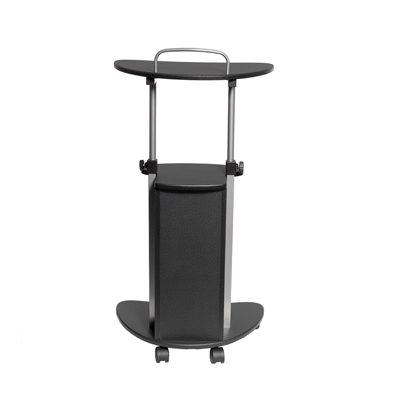 Techni Mobili Cadmus Sit-to-Stand Rolling Laptop Cart with Storage in Graphite