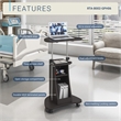 Techni Mobili Cadmus Sit-to-Stand Rolling Laptop Cart with Storage in Graphite