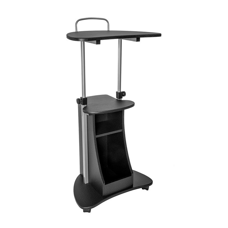 Techni Mobili Cadmus Sit-to-Stand Rolling Laptop Cart with Storage in Graphite