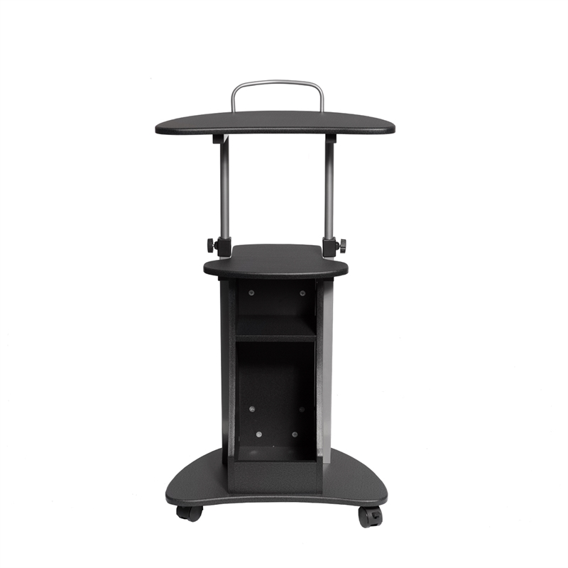 Techni Mobili Cadmus Sit-to-Stand Rolling Laptop Cart with Storage in Graphite