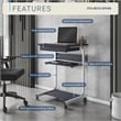 TECHNI MOBILI Modus Metal Computer Student Laptop Desk in Graphite