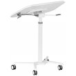 Techni Mobili Wooden Sit to Stand Tiltable Mobile Laptop Stand in White