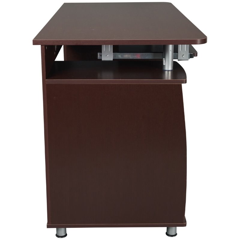 Techni Mobili Engineered Wood Computer Desk w/CPU Stand Compartment in Chocolate