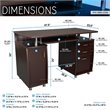 Techni Mobili Engineered Wood Computer Desk w/CPU Stand Compartment in Chocolate