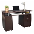 Techni Mobili Engineered Wood Computer Desk w/CPU Stand Compartment in Chocolate