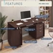 Techni Mobili Engineered Wood Computer Desk w/CPU Stand Compartment in Chocolate