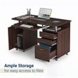 Techni Mobili Engineered Wood Computer Desk w/CPU Stand Compartment in Chocolate