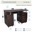 Techni Mobili Engineered Wood Computer Desk w/CPU Stand Compartment in Chocolate