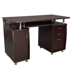 Techni Mobili Super Storage Chocolate Finish Computer Desk 