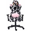 Techni Mobili Sport TS85 COW Print Fabric LUXX Series Gaming Chair Black/White