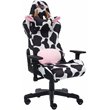Techni Mobili Sport TS85 COW Print Fabric LUXX Series Gaming Chair Black/White