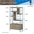 Techni Mobili Mid-Century MDF Wood & Metal Storage Rack with Door Cabinet in Oak