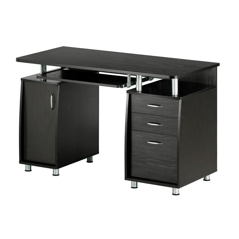 Techni Mobili Engineered Wood Computer Desk with Storage in Espresso