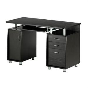 Techni Mobili Engineered Wood Computer Desk with Storage in Espresso