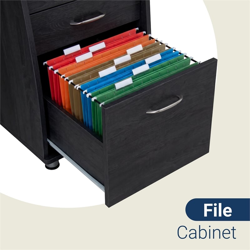 Techni Mobili Engineered Wood Computer Desk with Storage in Espresso