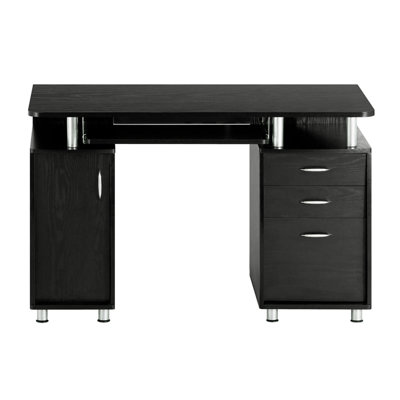 Techni Mobili Engineered Wood Computer Desk with Storage in Espresso