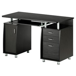 Techni Mobili Engineered Wood Computer Desk with Storage in Espresso