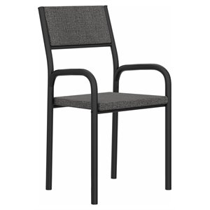 Techni Mobili Cassa and Allure Modern Metal & Fabric Writing Desk in Black