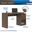 Techni Mobili Cassa Expandable Modern Wood Writing Desk in Walnut