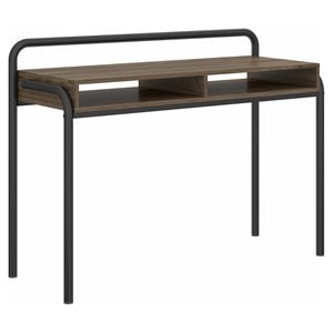 Techni Mobili Allure Modern Wood Workstation Desk with 2 Shelves in Walnut