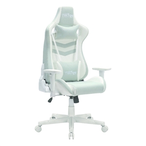 Techni Sport 17&quot Modern Fabric Ergonomic Gaming Chair in Mint Green/White