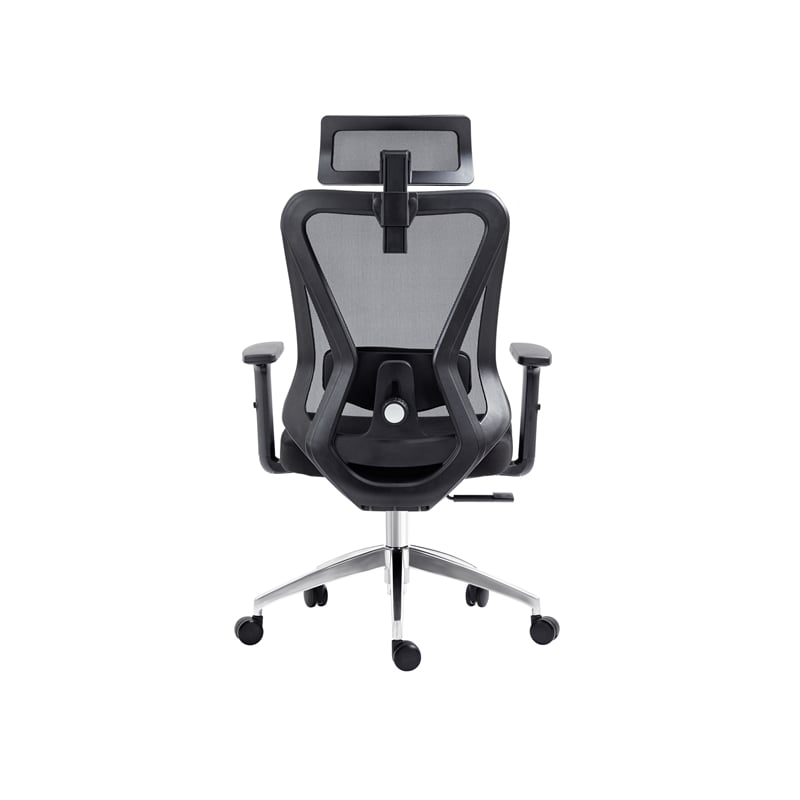 Techni Mobili Mesh Fabric Office Chair with Headrest & Lumbar Support in Black
